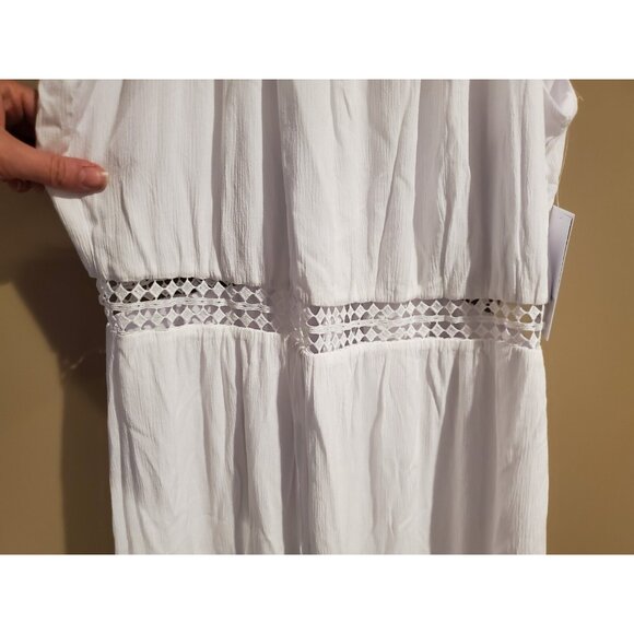 NWT Just Fab All White High Neck Cutout Waistline Maxi Dress, Size XXL Wedding - Picture 2 of 7